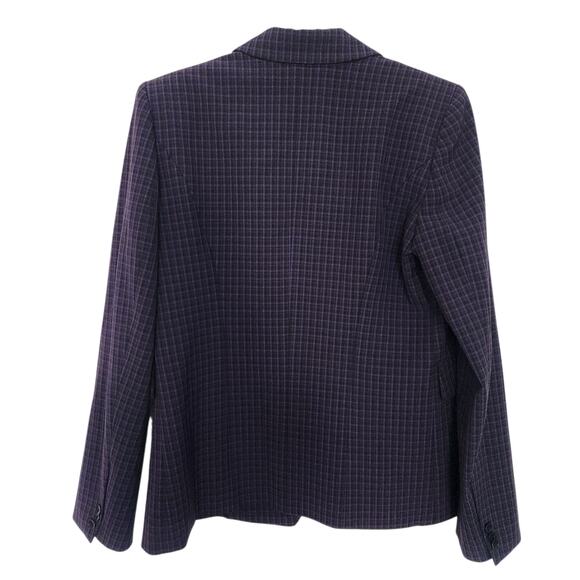 Elie Tahari Jezebel Modern Plaid Blazer 12 Career Preppy Designer Office School - Picture 2 of 9